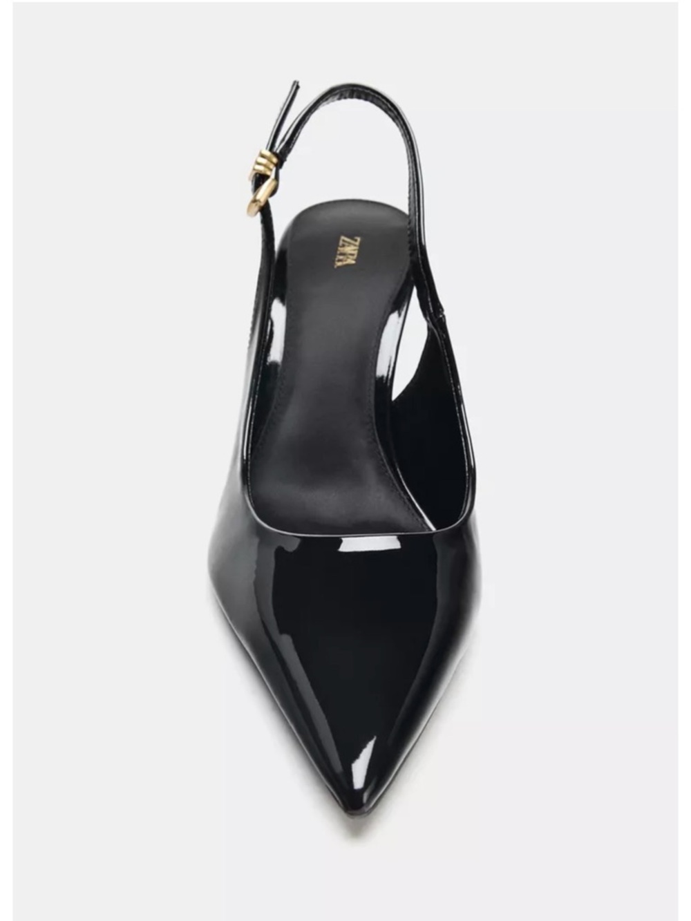 Zara Black Patent Slingback Pointed-Toe Stiletto - Picture 3 of 5